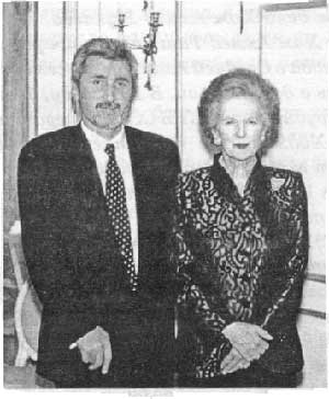 Hozh Nukhaev, wanted for the murder of American journalist Paul Khlebnikov, together with Margaret Thatcher in London.