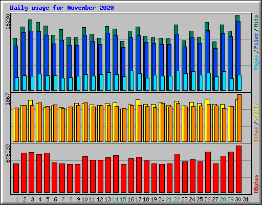 Daily usage for November 2020