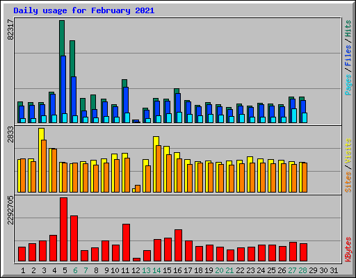 Daily usage for February 2021