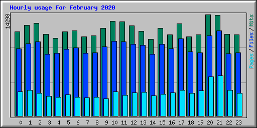 Hourly usage for February 2020