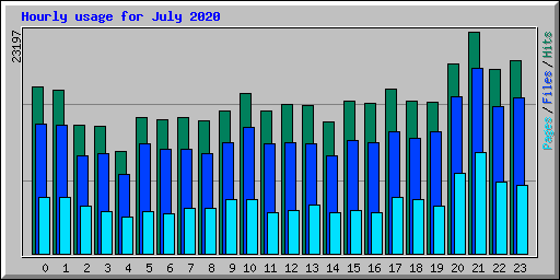 Hourly usage for July 2020