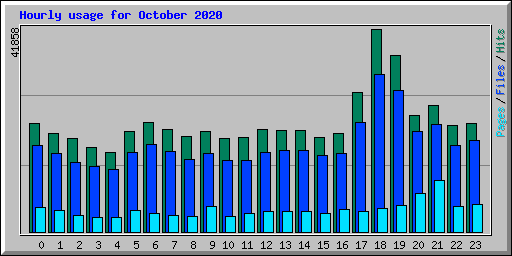 Hourly usage for October 2020