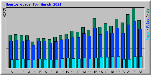 Hourly usage for March 2021